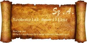 Szoboszlai Amarillisz névjegykártya